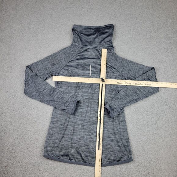 Reebok Womens Small Gray Cowl Neck Pullover Athletic Top Long Sleeve Thumb Holes - Picture 9 of 11
